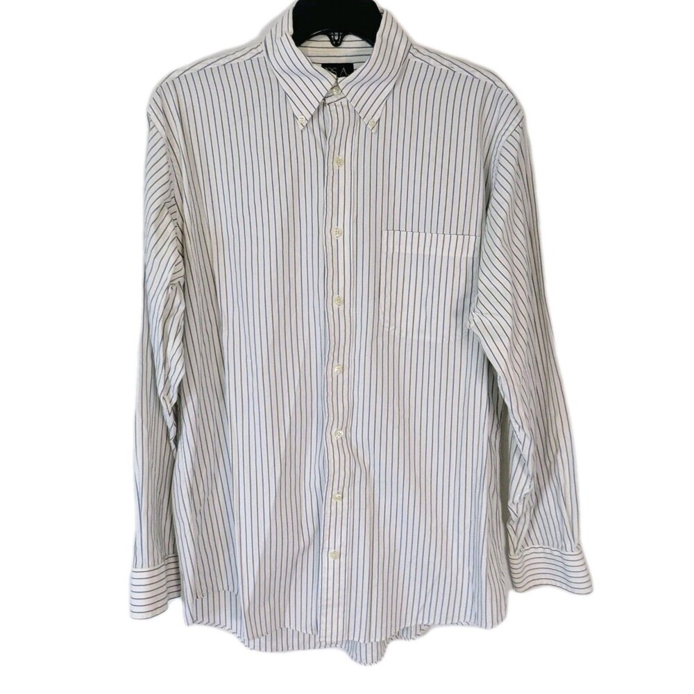 Jos. A. Bank Men's 15.5 34 Pinpoint Striped Dress Shirt Executive Cotton
